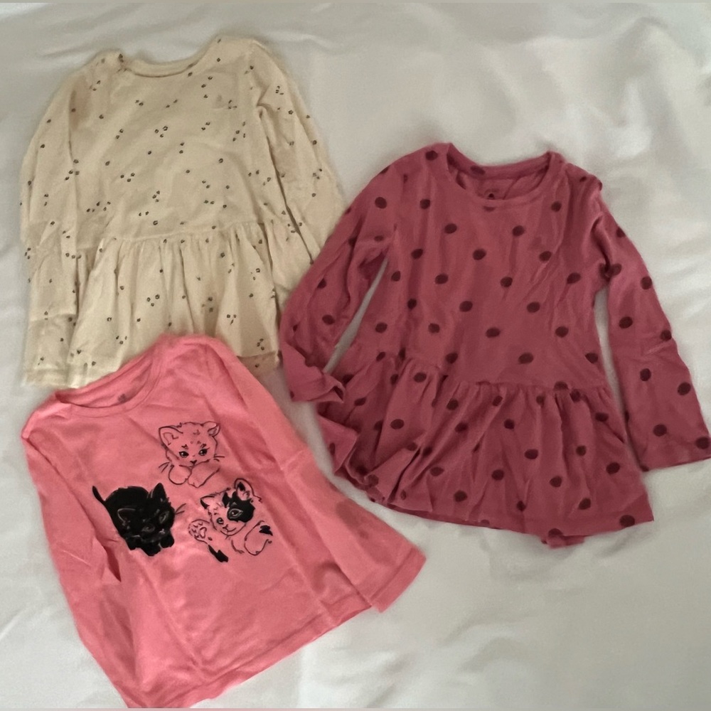GAP Pink and Cream Long Sleeve Dress Set